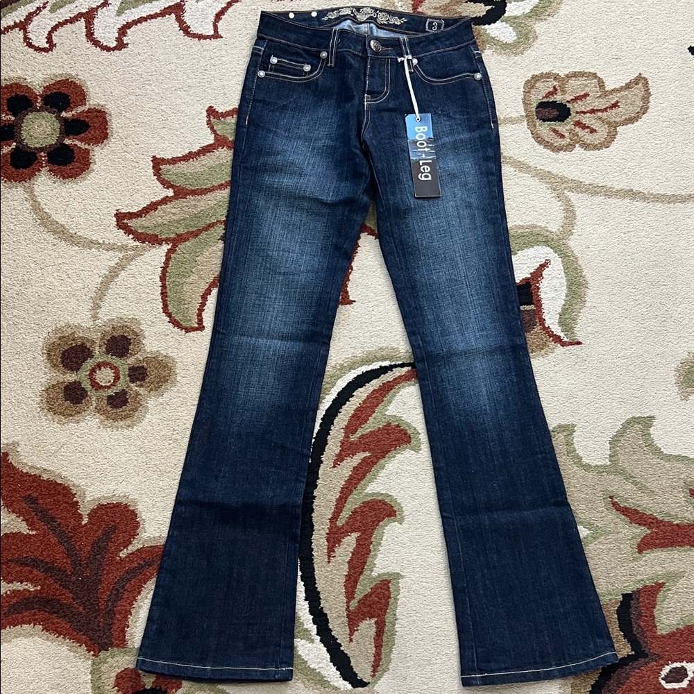 Women’s Dark Blue Denim Boot Leg Jeans